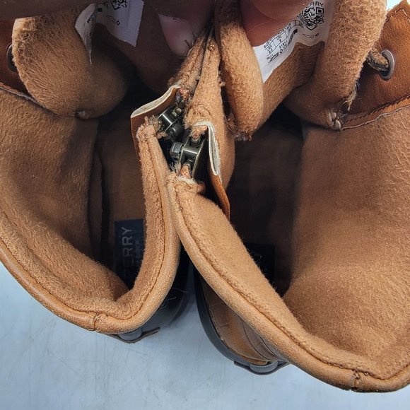 Sperry Saltwater Womens 8.5 Brown Croc Leather Duck Boots Casual STS86700 - Picture 8 of 13